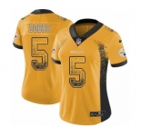 Women's Nike Pittsburgh Steelers #5 Joshua Dobbs Limited Gold Rush Drift Fashion NFL Jersey