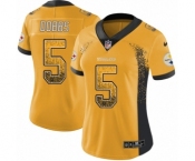 Women's Nike Pittsburgh Steelers #5 Joshua Dobbs Limited Gold Rush Drift Fashion NFL Jersey