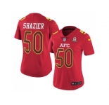 Women's Nike Pittsburgh Steelers #50 Ryan Shazier Red Stitched NFL Limited AFC 2017 Pro Bowl Jersey
