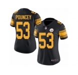 Women's Nike Pittsburgh Steelers #53 Maurkice Pouncey Limited Black Rush NFL Jersey