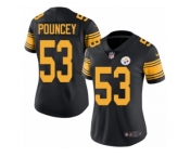 Women's Nike Pittsburgh Steelers #53 Maurkice Pouncey Limited Black Rush NFL Jersey