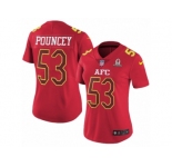 Women's Nike Pittsburgh Steelers #53 Maurkice Pouncey Limited Red 2017 Pro Bowl NFL Jersey