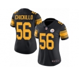 Women's Nike Pittsburgh Steelers #56 Anthony Chickillo Limited Black Rush NFL Jersey