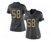 Women's Nike Pittsburgh Steelers #58 Jack Lambert Limited Black 2016 Salute to Service NFL Jersey
