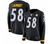 Women's Nike Pittsburgh Steelers #58 Jack Lambert Limited Black Therma Long Sleeve NFL Jersey