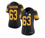 Women's Nike Pittsburgh Steelers #63 Dermontti Dawson Limited Black Rush NFL Jersey