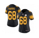 Women's Nike Pittsburgh Steelers #68 Ryan Harris Limited Black Rush NFL Jersey