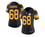 Women's Nike Pittsburgh Steelers #68 Ryan Harris Limited Black Rush NFL Jersey