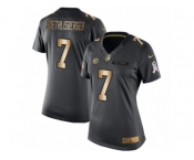 Women's Nike Pittsburgh Steelers #7 Ben Roethlisberger Limited Black Gold Salute to Service NFL Jersey
