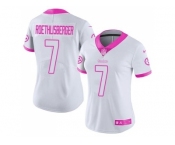 Women's Nike Pittsburgh Steelers #7 Ben Roethlisberger Limited Rush Fashion Pink NFL Jersey