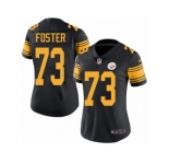 Women's Nike Pittsburgh Steelers #73 Ramon Foster Limited Black Rush NFL Jersey
