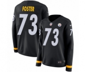 Women's Nike Pittsburgh Steelers #73 Ramon Foster Limited Black Therma Long Sleeve NFL Jersey