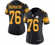 Women's Nike Pittsburgh Steelers #76 Chukwuma Okorafor Limited Black Rush Vapor Untouchable NFL Jersey