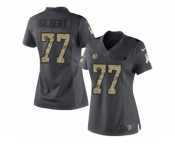 Women's Nike Pittsburgh Steelers #77 Marcus Gilbert Limited Black 2016 Salute to Service NFL Jersey