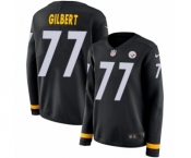 Women's Nike Pittsburgh Steelers #77 Marcus Gilbert Limited Black Therma Long Sleeve NFL Jersey