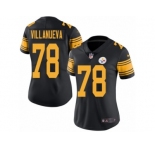 Women's Nike Pittsburgh Steelers #78 Alejandro Villanueva Limited Black Rush NFL Jersey