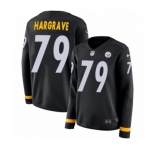 Women's Nike Pittsburgh Steelers #79 Javon Hargrave Limited Black Therma Long Sleeve NFL Jersey