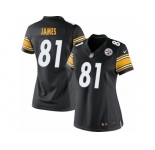 Women's Nike Pittsburgh Steelers #81 Jesse James Limited Black Team Color NFL Jersey