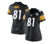 Women's Nike Pittsburgh Steelers #81 Jesse James Limited Black Team Color NFL Jersey