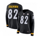 Women's Nike Pittsburgh Steelers #82 John Stallworth Limited Black Therma Long Sleeve NFL Jersey
