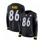 Women's Nike Pittsburgh Steelers #86 Hines Ward Limited Black Therma Long Sleeve NFL Jersey