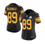 Women's Nike Pittsburgh Steelers #89 Vance McDonald Limited Black Rush Vapor Untouchable NFL Jersey