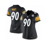 Women's Nike Pittsburgh Steelers #90 T. J. Watt Limited Black Team Color NFL Jersey