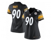 Women's Nike Pittsburgh Steelers #90 T. J. Watt Limited Black Team Color NFL Jersey