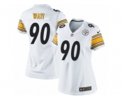 Women's Nike Pittsburgh Steelers #90 T. J. Watt Limited White NFL Jersey