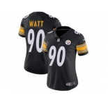 Women's Nike Pittsburgh Steelers #90 T. J. Watt Vapor Untouchable Limited Black Team Color NFL Jersey