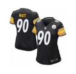 Women's Nike Pittsburgh Steelers #90 T.J. Watt Black NFL Jersey