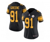 Women's Nike Pittsburgh Steelers #91 Kevin Greene Limited Black Rush NFL Jersey