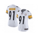 Women's Nike Pittsburgh Steelers #91 Kevin Greene Vapor Untouchable Limited White NFL Jersey