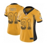 Women's Nike Pittsburgh Steelers #91 Stephon Tuitt Limited Gold Rush Drift Fashion NFL Jersey