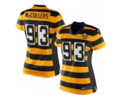 Women's Nike Pittsburgh Steelers #93 Dan McCullers Limited Yellow Black Alternate 80TH Anniversary Throwback NFL Jersey