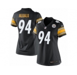 Women's Nike Pittsburgh Steelers #94 Tyson Alualu Limited Black Team Color NFL Jersey