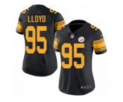 Women's Nike Pittsburgh Steelers #95 Greg Lloyd Limited Black Rush NFL Jersey