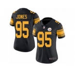Women's Nike Pittsburgh Steelers #95 Jarvis Jones Limited Black Rush NFL Jersey