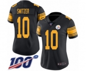 Women's Pittsburgh Steelers #10 Ryan Switzer Limited Black Rush Vapor Untouchable 100th Season Football Jersey