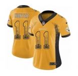 Women's Pittsburgh Steelers #11 Justin Hunter Gold Rush Drift Fashion Football Jersey