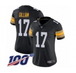 Women's Pittsburgh Steelers #17 Joe Gilliam Black Alternate Vapor Untouchable Limited Player 100th Season Football Jersey