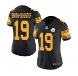 Women's Pittsburgh Steelers #19 JuJu Smith-Schuster Limited Black Rush Vapor Untouchable Football Jersey