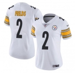 Women's Pittsburgh Steelers #2 Justin Fields White Vapor Football Stitched Jersey