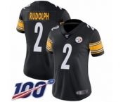 Women's Pittsburgh Steelers #2 Mason Rudolph Black Team Color Vapor Untouchable Limited Player 100th Season Football Jersey