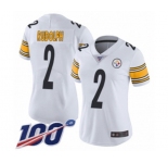 Women's Pittsburgh Steelers #2 Mason Rudolph White Vapor Untouchable Limited Player 100th Season Football Jersey