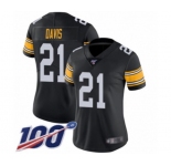 Women's Pittsburgh Steelers #21 Sean Davis Black Alternate Vapor Untouchable Limited Player 100th Season Football Jersey