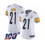 Women's Pittsburgh Steelers #21 Sean Davis White Vapor Untouchable Limited Player 100th Season Football Jersey