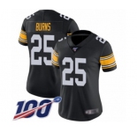 Women's Pittsburgh Steelers #25 Artie Burns Black Alternate Vapor Untouchable Limited Player 100th Season Football Jersey
