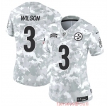 Women's Pittsburgh Steelers #3 Russell Wilson 2024 F.U.S.E Arctic Camo Salute To Service Limited Stitched Football Jersey