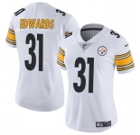 Women's Pittsburgh Steelers #31 Daijun Edwards White Vapor Football Stitched Jersey